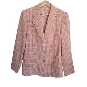 Vintage Winter Silks SMALL Knit Silk Blend Button Front Blazer Quiet Luxury